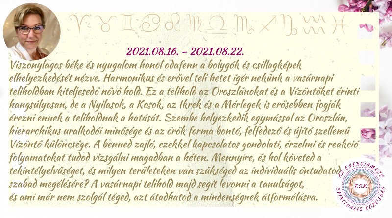heti horoszkóp